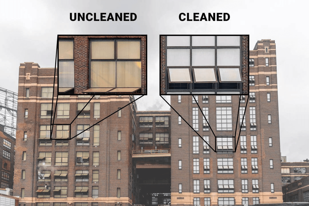 Commercial Window Cleaning by Drone — AES drone in action